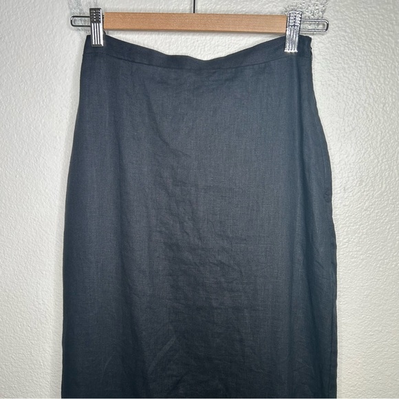 DISSH Roberts Linen Midi Skirt black US 4 - Picture 2 of 14